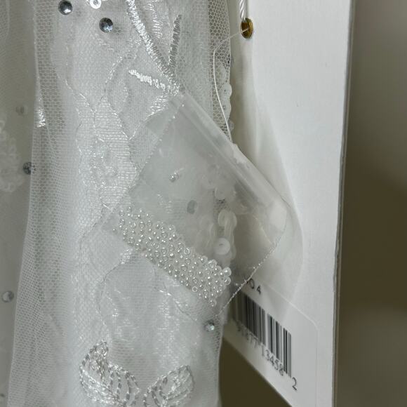 Mac Duggal 79337 MIDI Dress-size‎ 4-white floral high embellished rosette v neck - Picture 8 of 10